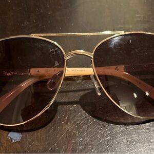 LC Lauren Conrad Gold Metal Aviator Sunglasses with Brown Lenses